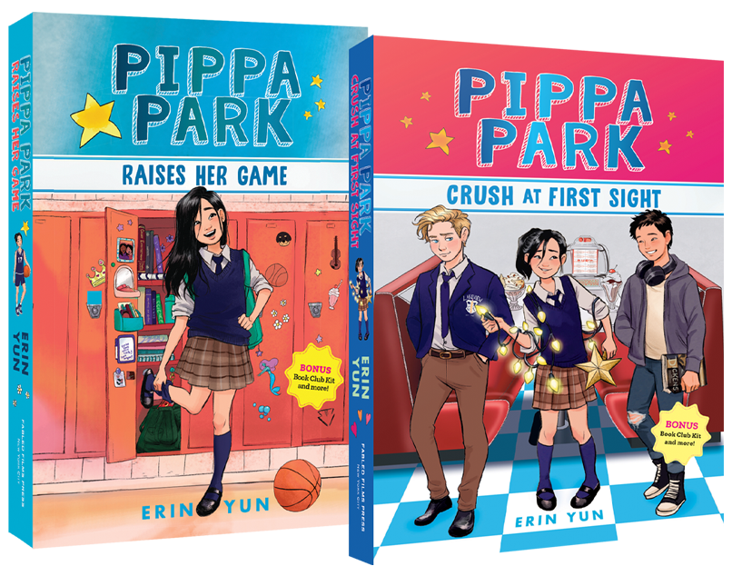 Pippa Park Raises Her Game (book 1) and Pippa Park Crush at First Sight (book 2) side by side