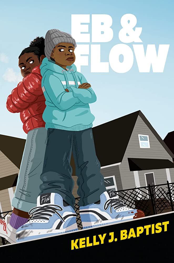 Tweens Ebony (a.k.a. Eb) and De-Kari (a.k.a. Flow) both have their arms crossed and are back to back with each other. They are in front of houses and are standing on top of the authorÃ¢â‚¬â„¢s name but above their heads towards the clouds is the title of the book: Ã¢â‚¬Å“EB & Flow.Ã¢â‚¬Â 