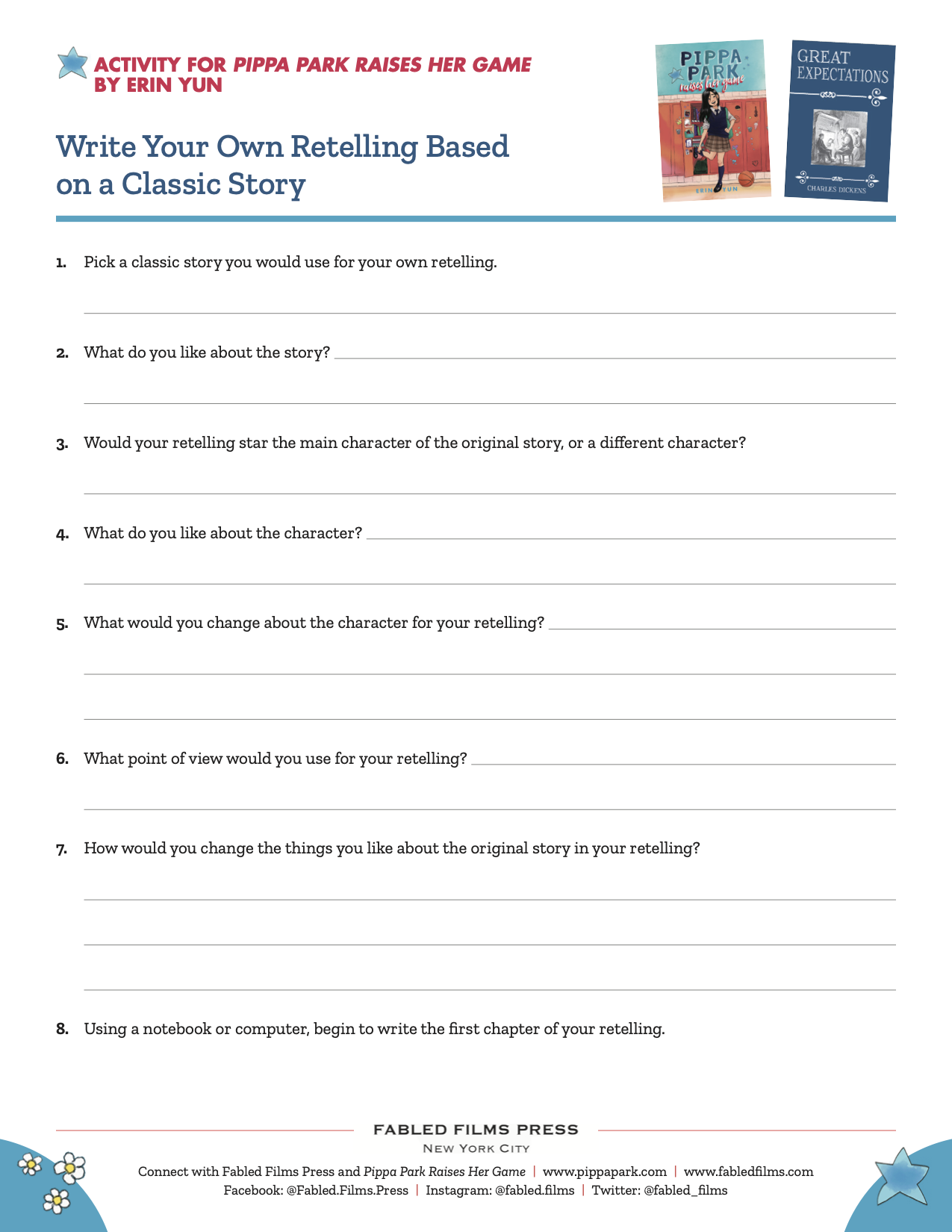 Learn How To Create Your Own Retelling! - Fabled Films Press Inside Retelling A Story Worksheet